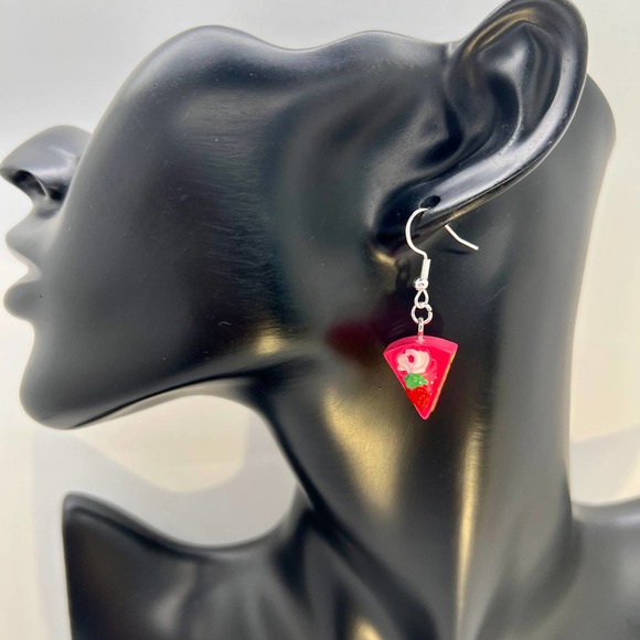 Cake Slice Earrings - Birthday Party Earrings - Birthday Cake Accessories - Picture 10 of 10